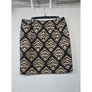 Vintage Talbots Women's‎ Skirt Sz 16 Brown Black A-Line  Silk Blend Lined Zipper